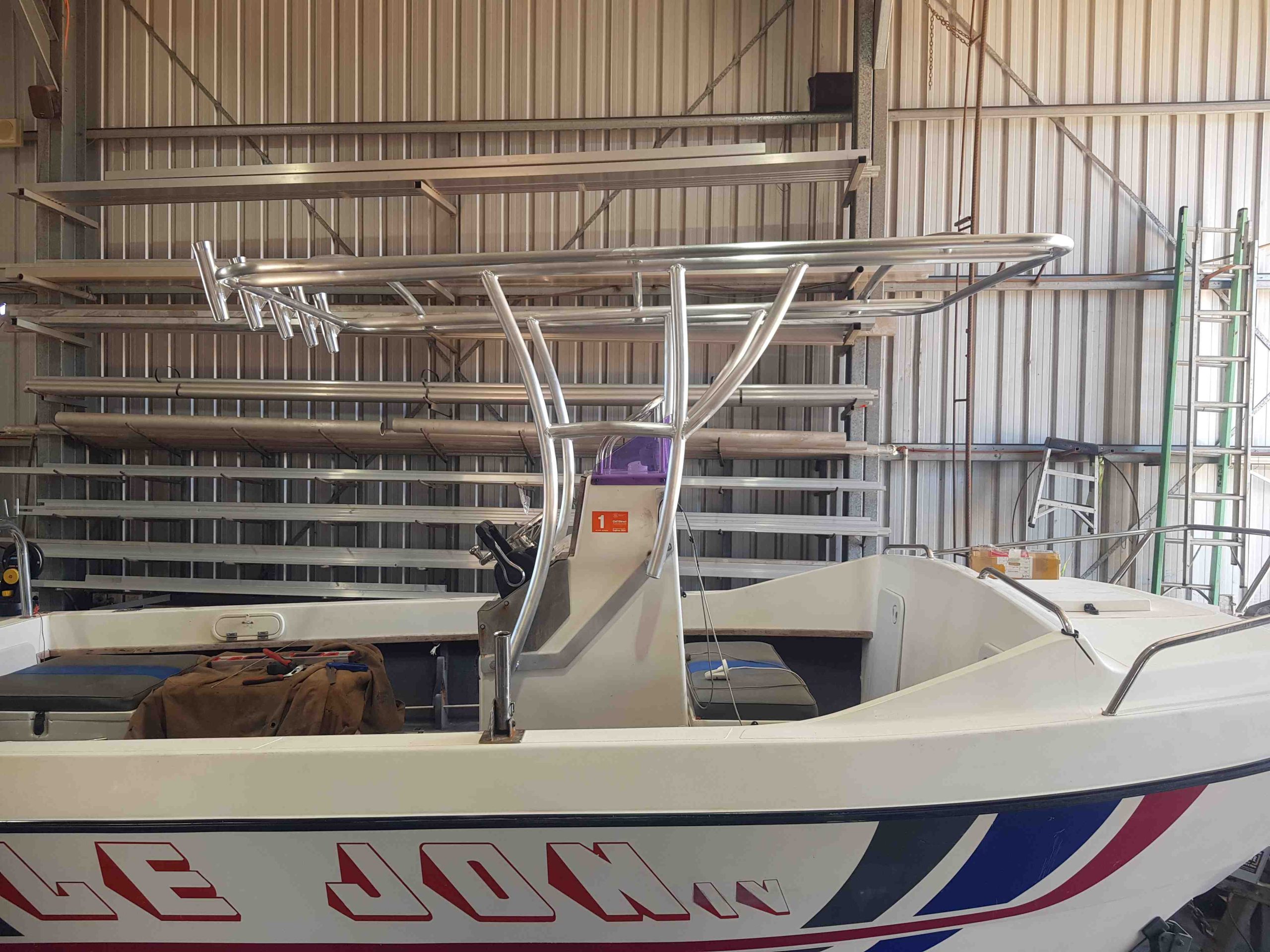 Designed and fabricated marine bimini